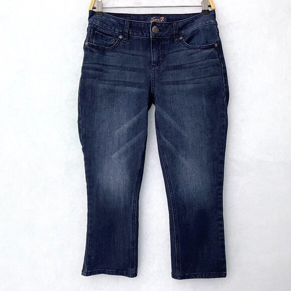 Seven7 Women's Jeans Skinny Crop Dark Wash size 4 length 22" - Picture 1 of 9